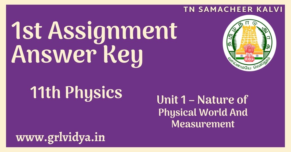 11th physics assignment answer key