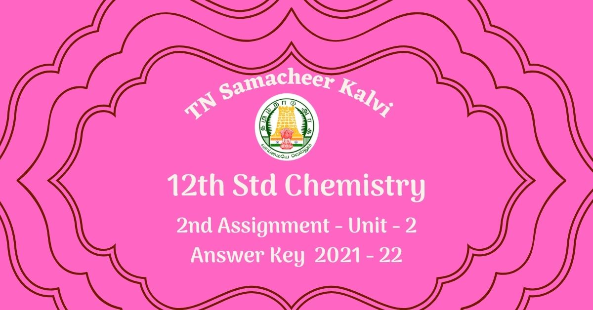 TN 12th Chemistry AnswerKey
